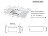 43 Inch Marble Vanity Top, Bathroom Vanity Top with Undermount Rectangular Middle Sink and 4" Height 18207057