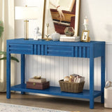 U_STYLE Ash Veneer Modern Style Console Table, Striped Design, Suitable for Entryway, Corridor, N711P230810V