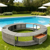 Outdoors Hot Tub Surround Gray Poly Rattan /poly rattan hot tub surround 81126666