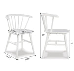 ZUN Alwynn Contemporary Wooden Spindle Back Dining Chairs, Windsor Chairs, Set of 2, White T2574P164536