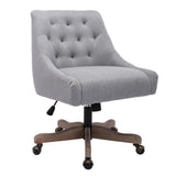 ZUN COOLMORE Office Chair Adjustable Height Swivel Chair with Wheels Linen Fabric Upholstered Computer W39532757