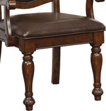 Glorious Classic Traditional Dining Cherry Solid wood Leatherette Cushion Seat Set of 2pc Arm B011115495