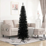 ZUN 7.5FT Black Slim Artificial Christmas Tree Includes Foldable Metal Stand 82779090