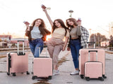 Non-TSA customs lock four-in-one PP trolley suitcase, 16in, 20in, 24in, 28in, PP material, rose gold 32533903