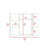 Milan Medicine Cabinet, Six External Shelves Mirror, Three Internal Shelves -Light Gray B20091957