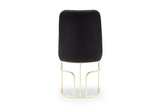 Emrald Modern Style 2PC Dinning Chairs made with wood and Gold Legs Black B009P298422