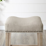 ZUN CoCo Upholstered Backless Saddle Seat Counter Stools 24" height Set of 2, Tan T2574P164812