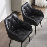 Dining Set of 2, Upholstered Kitchen with Comfortable Seat, Faux Leather Vintage W3112P262560