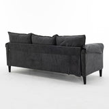 Convertible Combination Sofa Sofa L-Shaped Sofa with Footstools with Storage, Blue Sofa for Living W2012P253356