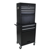 ZUN Tool Cabinet on Wheels, 6-Drawer Lockable Rolling Tool Chest w/ 4 Universal Wheels, 2 in 1 W110282271