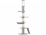 Adjustable Height Cat Tree 90.6-102.4 Inch Floor to Ceiling 5-Level Cat Tower with 3-Rod Support 66688005