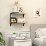 ZUN Rustic Wood Shelves Set of 2, Farmhouse Style Floating Shelf for Wall Décor, Hanging Shelves for W2181P194278