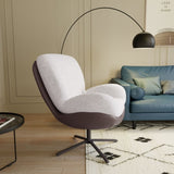 360&deg Swivel Office Chair, Modern Chenille Chair with Faux Leather and Black Metal Base Frame, No N817P205024W