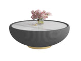 Light Sintered stone Top Cup Shape Leather Coffee modern Sofa Table for Living Room furniture W3081P309607