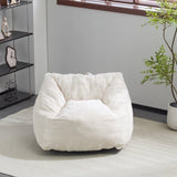 Olbia Indoor Bean Bag Chair, Beige Faux Fur N775P265556B