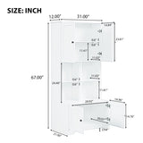 Tall and Wide Bathroom Floor Storage Cabinet, Bathroom Storage Unit, Freestanding Cabinet with 4 N725P179705B