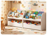3-Tier Kids Bookshelf Toy Storage Organizer with 2 Rolling Drawers, Rounded Corner Anti-Tipping 99701522