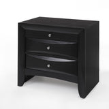 Black 2-Drawer Nightstand with Tray B062P209405
