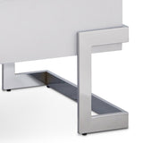 White High Gloss and Chrome Coffee Table with Lift Top B062P181355