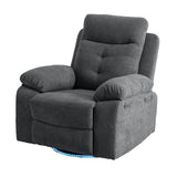 Power Recliner Glider Chair With Bluetooth Speaker 270 Degree Swivel With LED Light Side Arm With W1203P173383