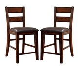 ZUN Dark Cherry Set of 2pcs Counter Height Dining Chairs Bold & Sturdy Design Chairs Dining Room B011P237465