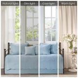6 Piece Reversible Scalloped Edge Daybed Cover Set Blue Daybed B035P266681