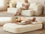 Convertible Sofa Bed with Blanket, Boneless Cloud Couch Queen Scott Fabric for Living Room Bedroom, 40160408