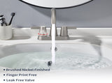 Bathroom Faucet Brushed Nickel 2-Handle Bathroom Sink Faucet 360 Degree High Arc Swivel Spout 60669503
