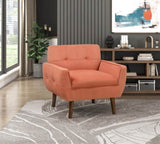 Orange Color Accent Chair Upholstered Velvet Cushion Seat Back Tufted Contemporary Living Room B011P283268