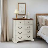Modern White 5-Drawer Dresser for Bedroom - Ample Storage Wide Chest of Drawers, Sturdy & Safe W1785P238909