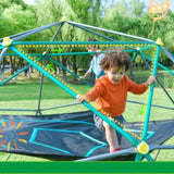 12ft Geometric Dome Climber Play Center, Kids Climbing Dome Tower with Hammock, Rust & UV Resistant MS322584AAF