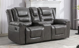 2 Seater Home Theater Recliner Manual Recliner Chair with a Storage Box and Two Cup Holders for WF323619AAE