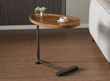 2-pieces Brown C-shaped Side Table, Small Sofa Table for Small Spaces, Living Room, Bedroom 31928625
