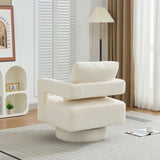 29.13" W Square Swivel Accent Chair, Modern Rotating Arm Chair with Open Back,360 Degree Rotation, W1852P211988