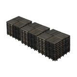 30 PCS Interlocking Deck Tiles Striped Pattern, 12" x 12" Square Light Gray Acacia Hardwood Outdoor 25506565