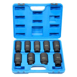 ZUN 9pcs Deep Impact Socket Set 1/2'' Drive Metric Axle Hub Nut Socket 29-38mm 48767003