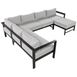 ZUN U-shaped multi-person outdoor sofa set, suitable for gardens, backyards, and balconies. 76031371