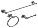 Bathroom Hardware Set, Thicken Space Aluminum 3 PCS Towel bar Set- Gun Grey 16-27 Inches Adjustable 10204461