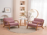 Oak Armrest Oak Upholstered Single Lounge Chair Indoor Lounge Chair Pink 38333927