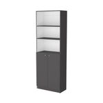 ZUN Sutton 2-Door Bookcase, Storage with Multi-Level Shelves and Double Door Design B128P176171