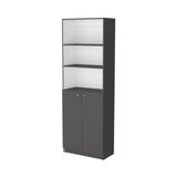 ZUN Sutton 2-Door Bookcase, Storage with Multi-Level Shelves and Double Door Design B128P176171