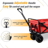 ZUN Collapsible Heavy Duty Beach Wagon Cart Outdoor Folding Utility Camping Garden Beach Cart with 40885137