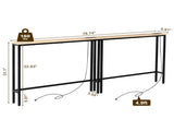 2 Pack 39.4" Narrow Console Sofa Table with Power Outlets and USB Ports, Long Couch Table with Metal 32435224