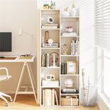 25.5" x 8" x 64" Wooden Bookcase with Anti-Tipping Kits - White 07927877