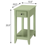 ZUN Light Green Accent Table with Bottom Shelf B062P185682