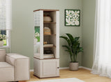 360&deg Rotating Storage Cabinet with Full-Length Mirror, total of 8 open shelves on both sides, One W282P437031