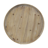 D29.7" x 16.5"Round 2-Tiered Side Tabel, Natural End Tabel for Lving Room Bedroom Entryway, Brown W2078P155914