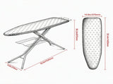 Thickened 4-Layer Ironing Board with Bottom Storage Tray, Heat-Resistant & 100% Cotton Cover, 10 33469119