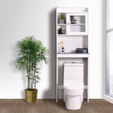 ZUN Modern Over The Toilet Space Saver Organization Wood Storage Cabinet for Home, Bathroom -White W40931565