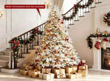 7FT Pre-Lit Snow Flocked Cypress Artificial Christmas Tree, Color Changing LED Lights 9 Modes, 33182324